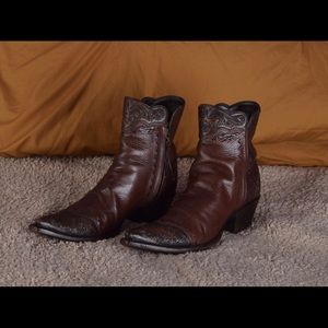 Stallion Zorro Pointed Leather Ankle Boots Sz 8